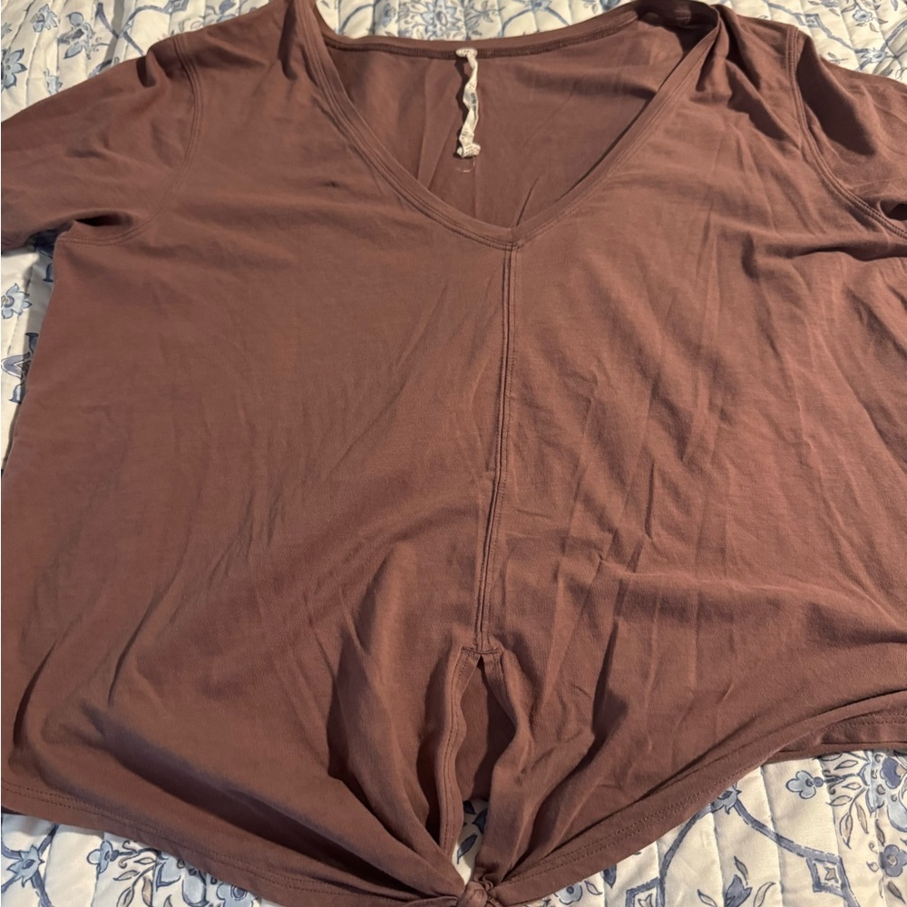 Lululemon Athletica Pink Tie Front Blouse